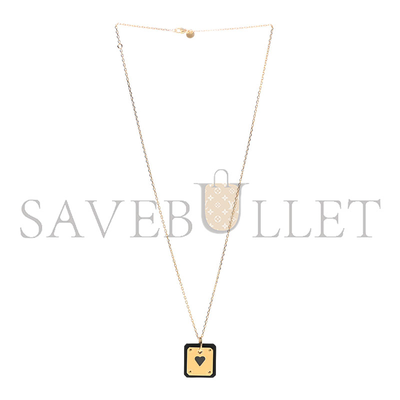 H**mes gold plated swift as de coeur necklace black